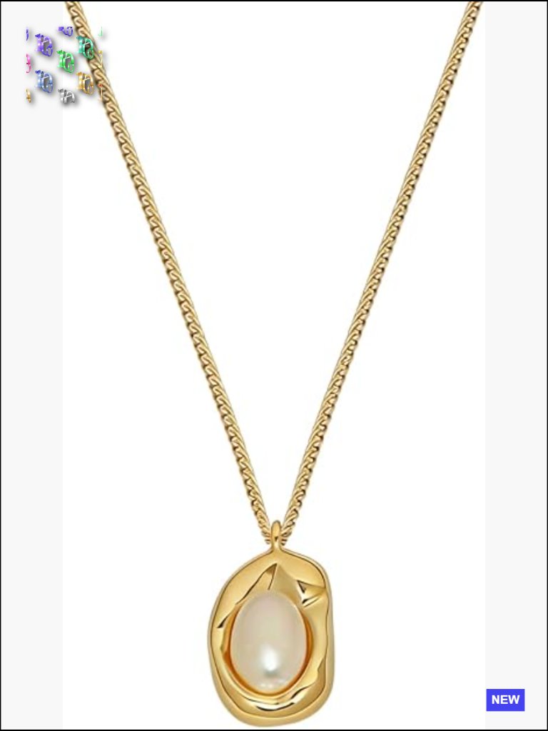 Freshwater Pearl Pendant Necklace Dainty Gold Plated Adjustable Chain